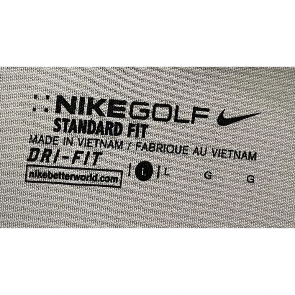 Nike Golf Standard Fit Performance Dri Fit Polo Shirt Mens Sz L Gray Lightweight